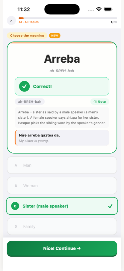 A cultural note explaining a Basque word